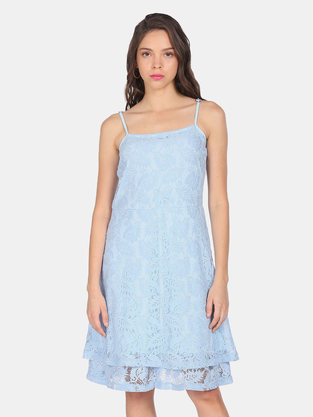 

Sugr Blue A-Line Lace Dress