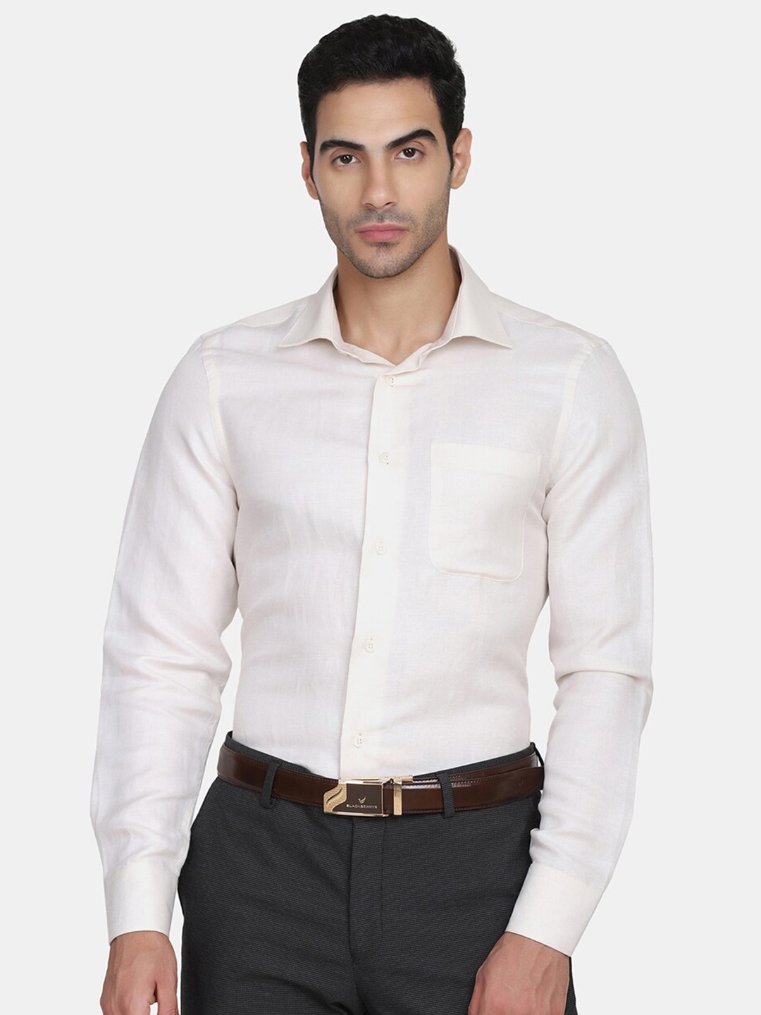 

Blackberrys Men White India Slim Fit Formal Shirt