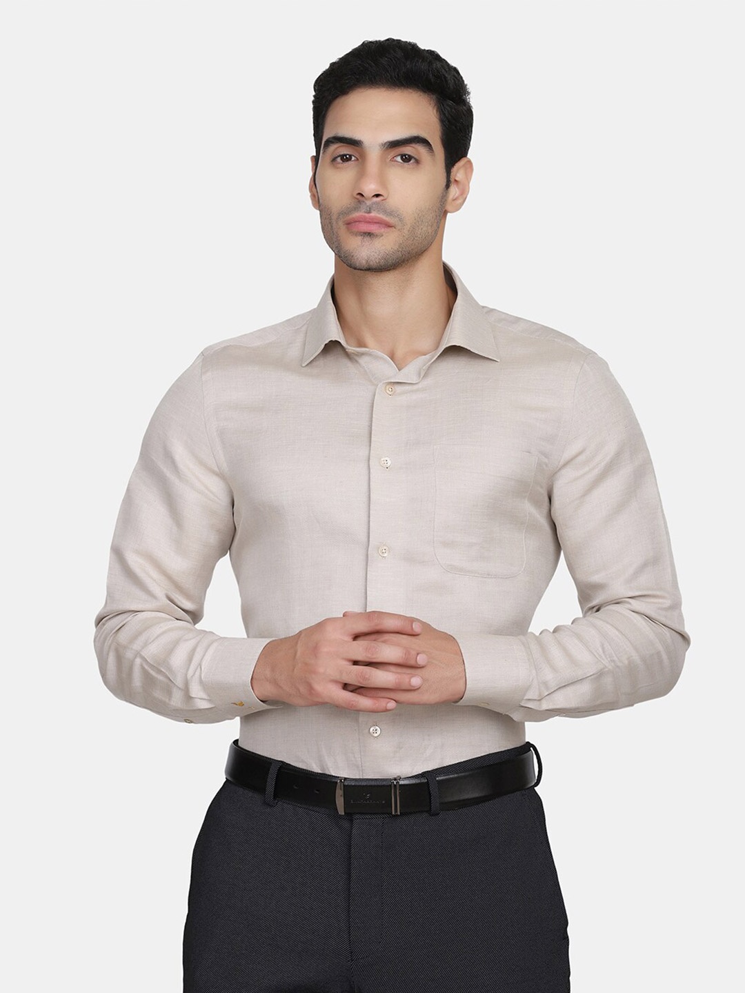 

Blackberrys Men Beige India Slim Fit Formal Shirt