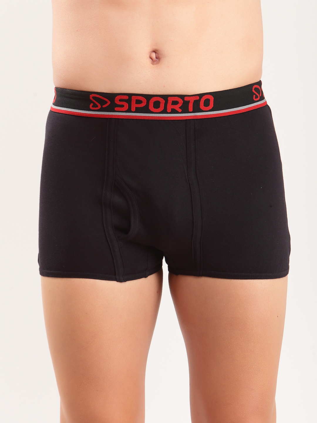 

SPORTO Men Pack of 3 Blue, Maroon & Black Solid Cotton Basic Briefs