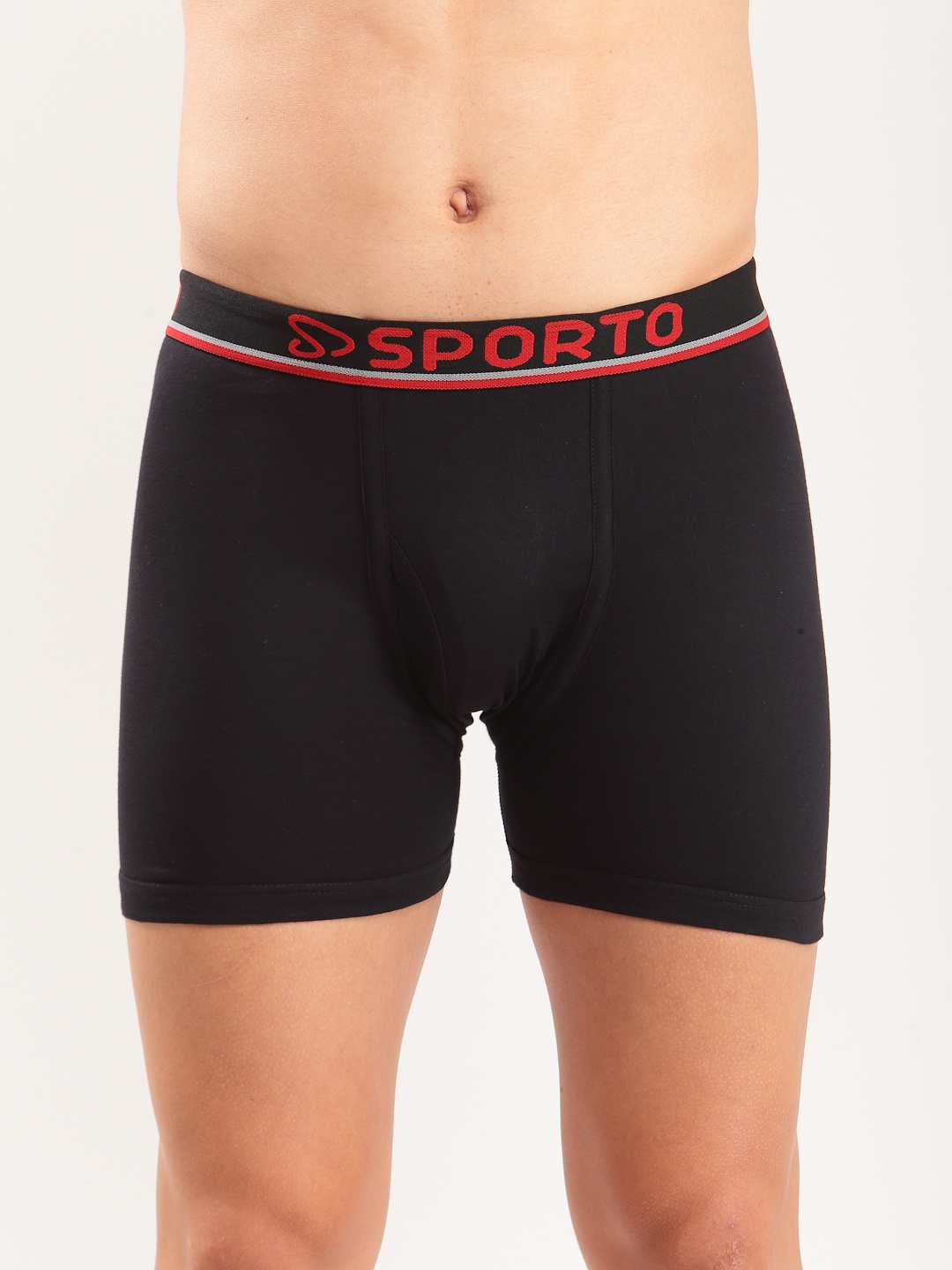 

SPORTO Men Pack Of 3 Black Solid Super Combed Cotton Trunk