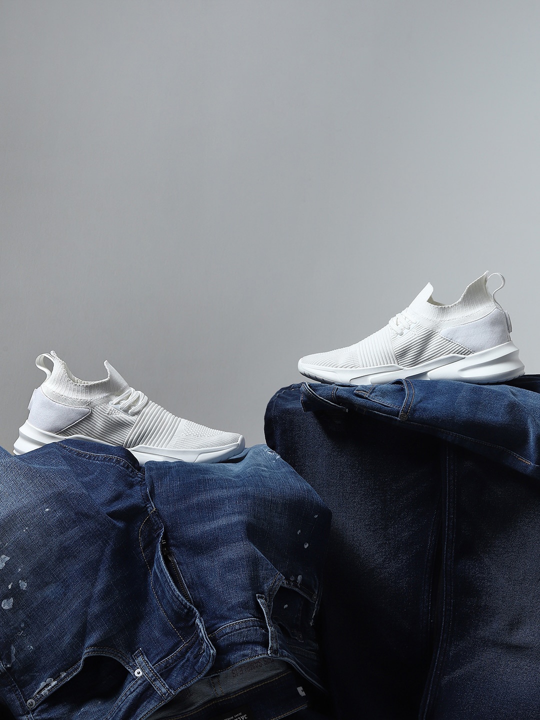 

Jack & Jones Men White Slip-On Sneakers