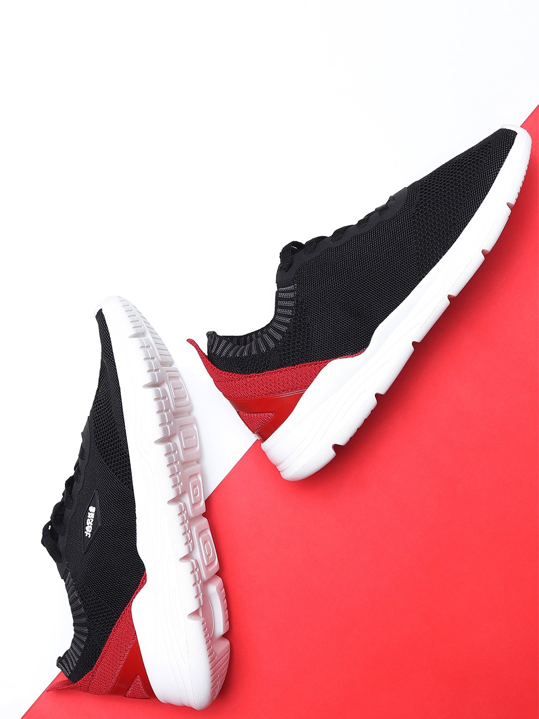 

Jack & Jones Men Black Woven Design Sneakers