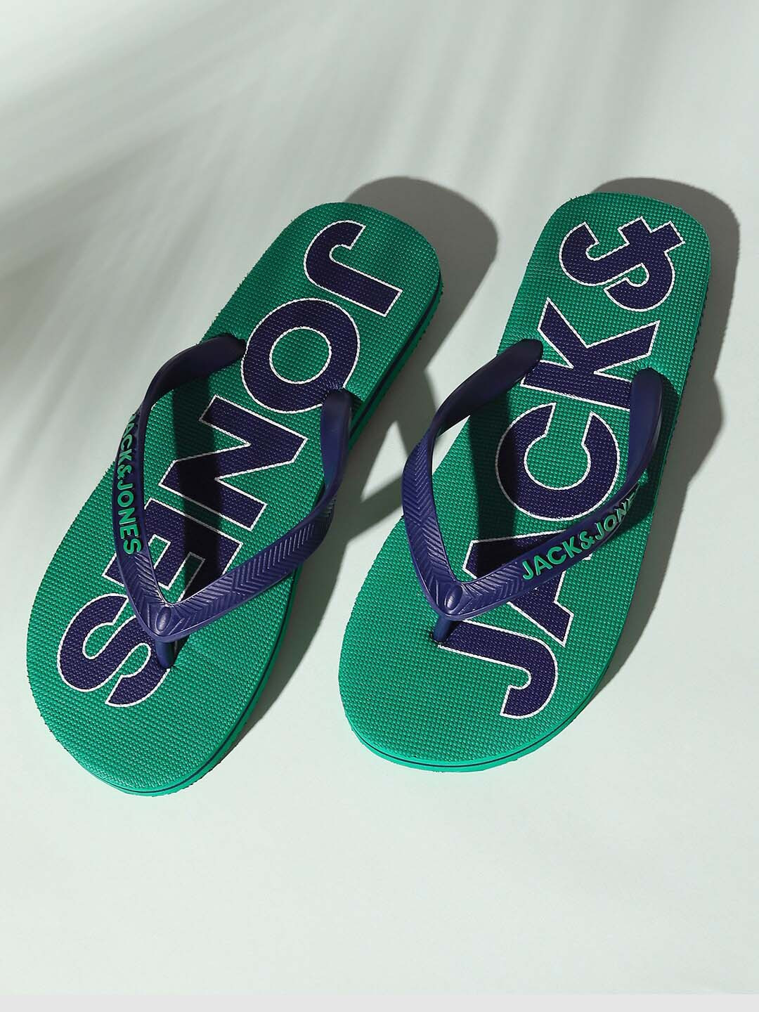 

Jack & Jones Men Green & Blue Printed Slip-On