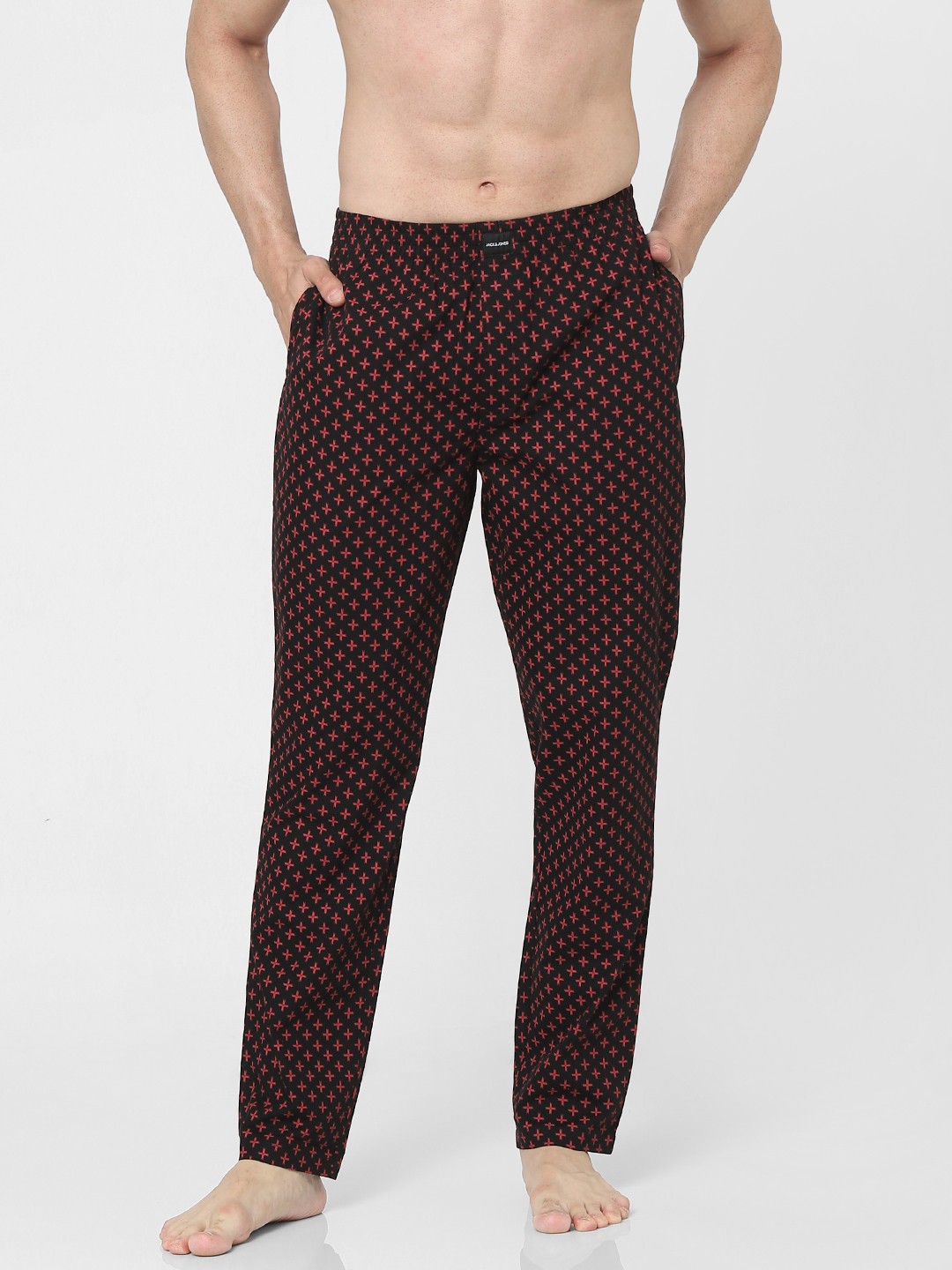 

Jack & Jones Men Blue Printed Cotton Lounge Pants