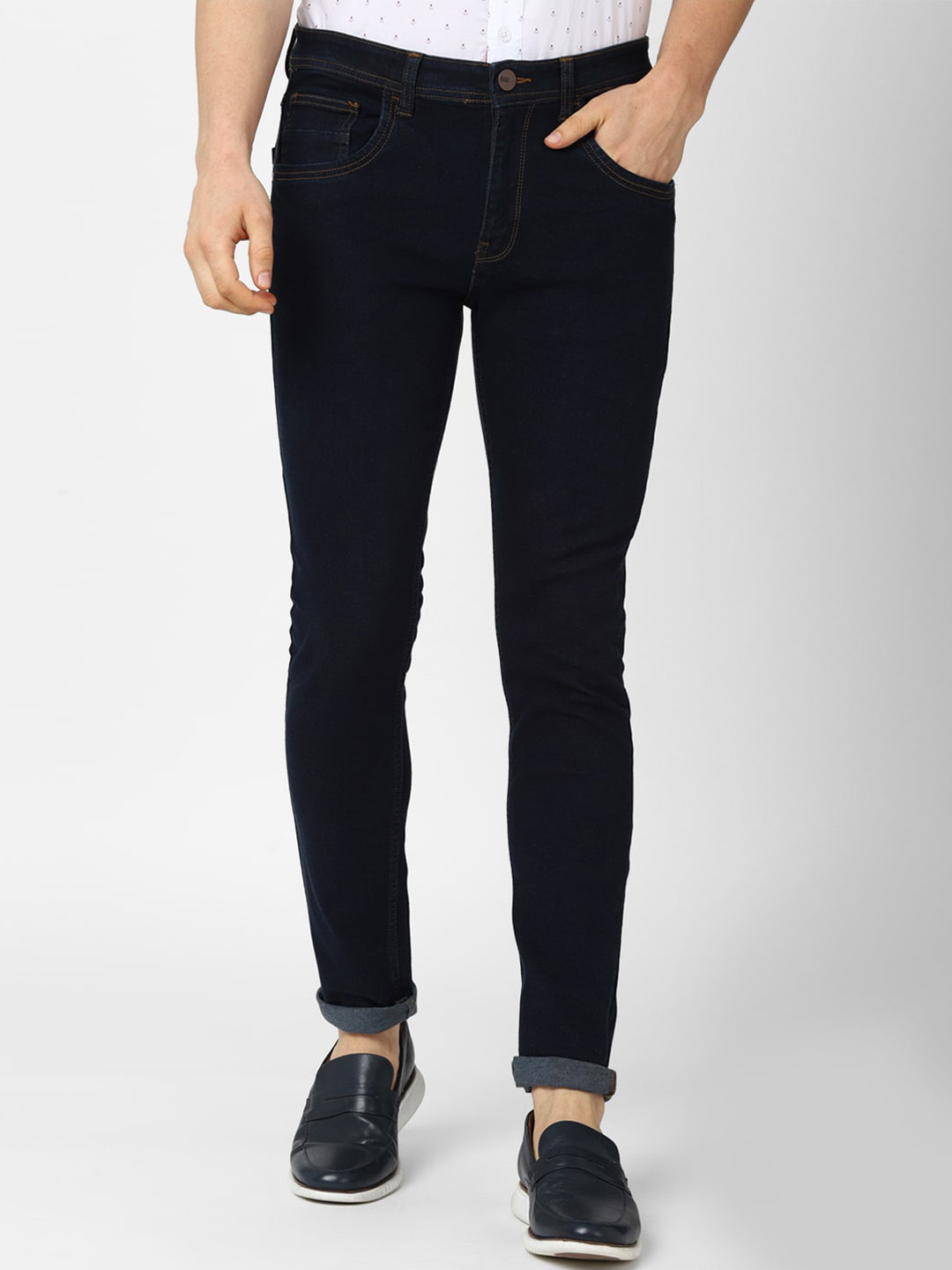 

V Dot Men Navy Blue Skinny Fit Jeans