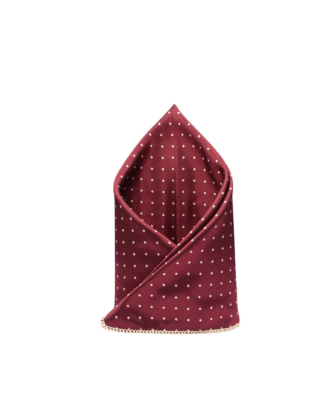 

The Tie Hub Men Maroon Polka Dot Printed Pocket Square