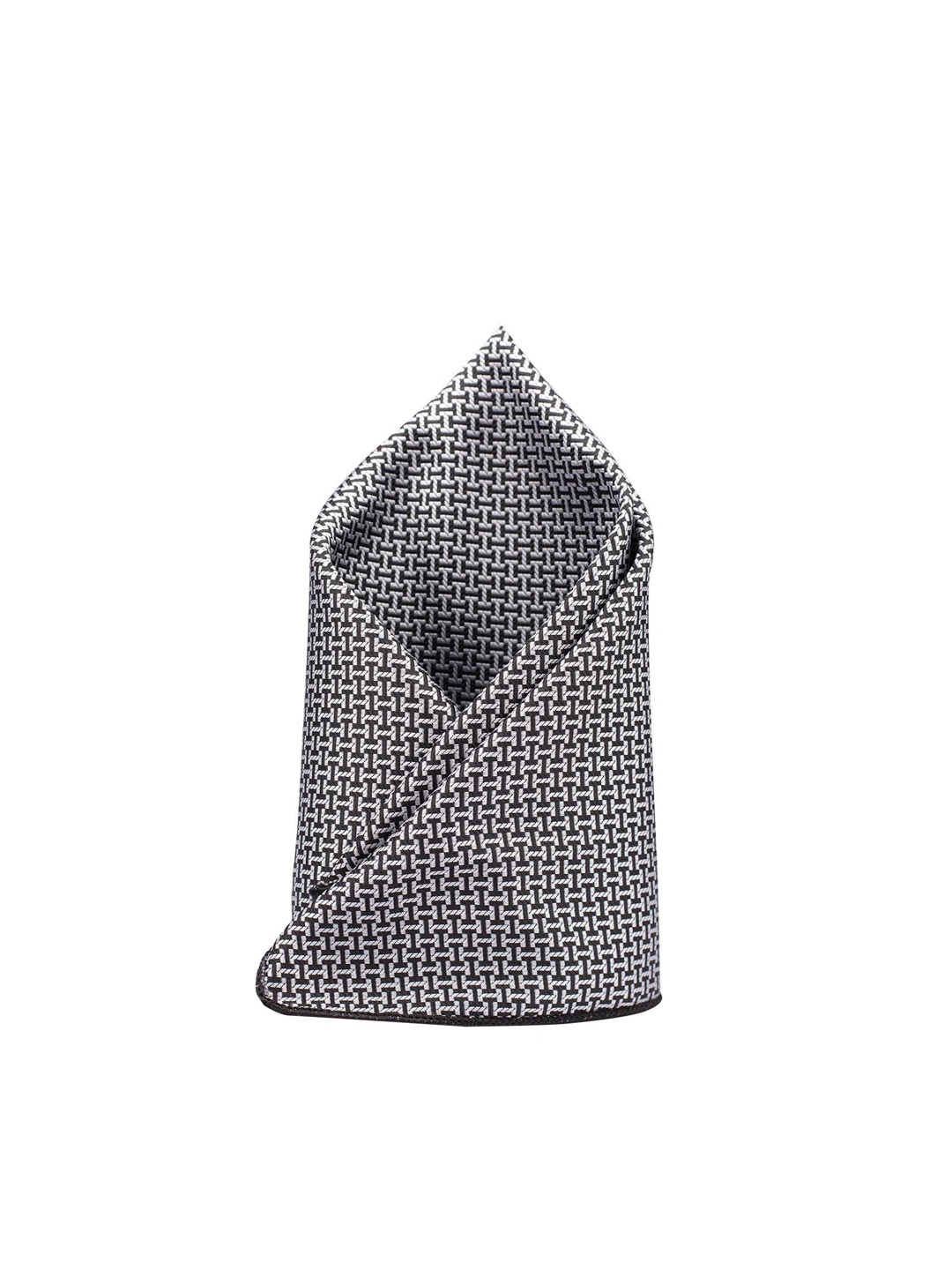 

The Tie Hub Men Grey Geometric Printed Pocket Squares