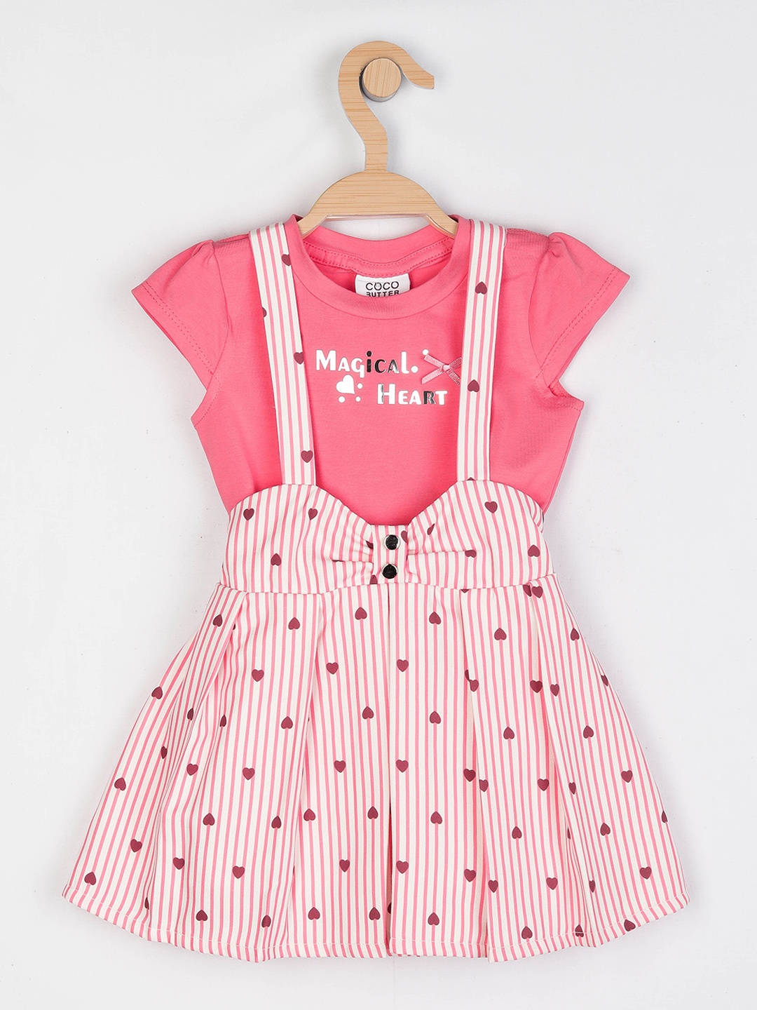 

Peppermint Girls Pink Stripped Dungaree