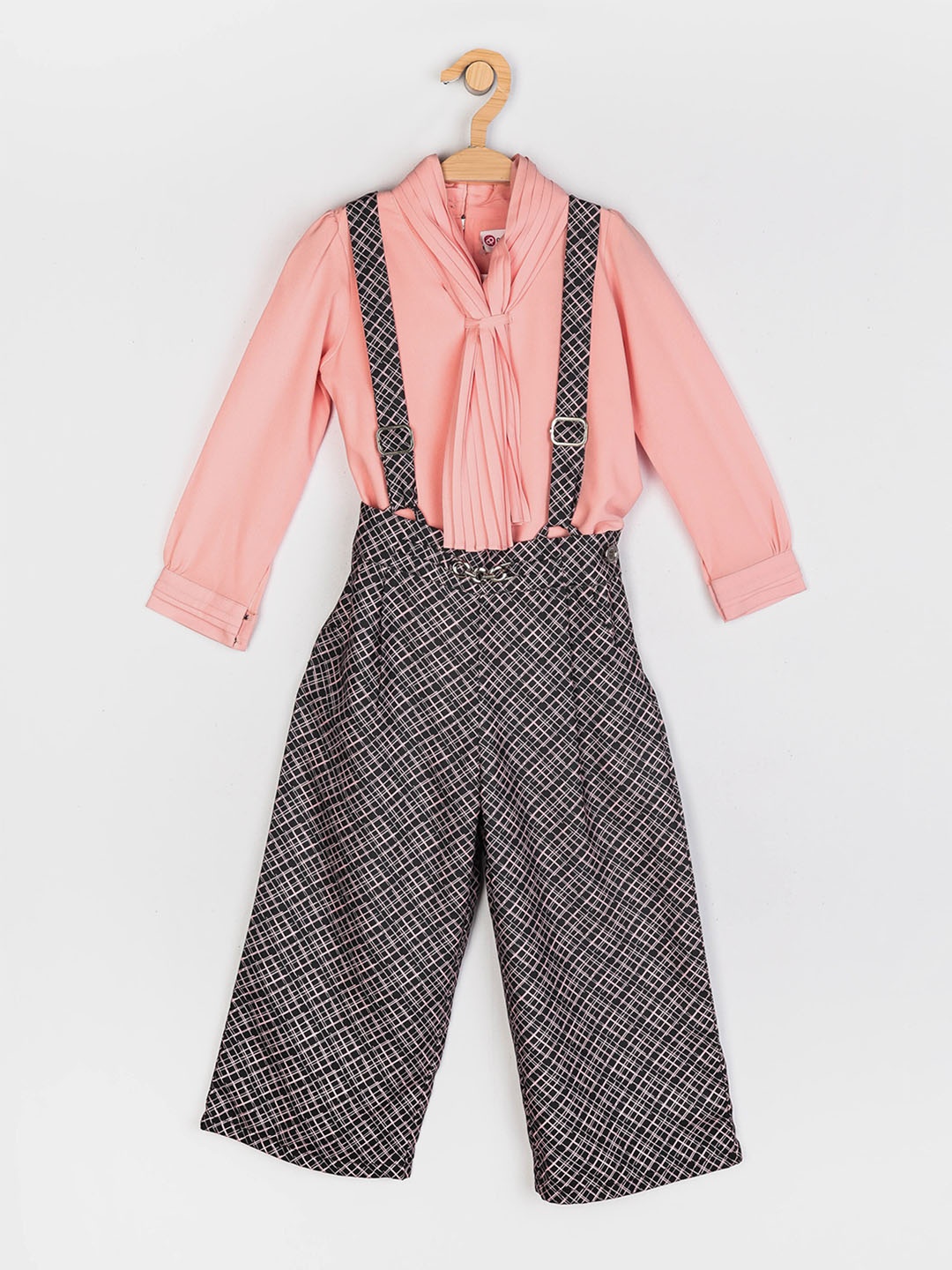 

Peppermint Girls Grey Patterned Dungaree