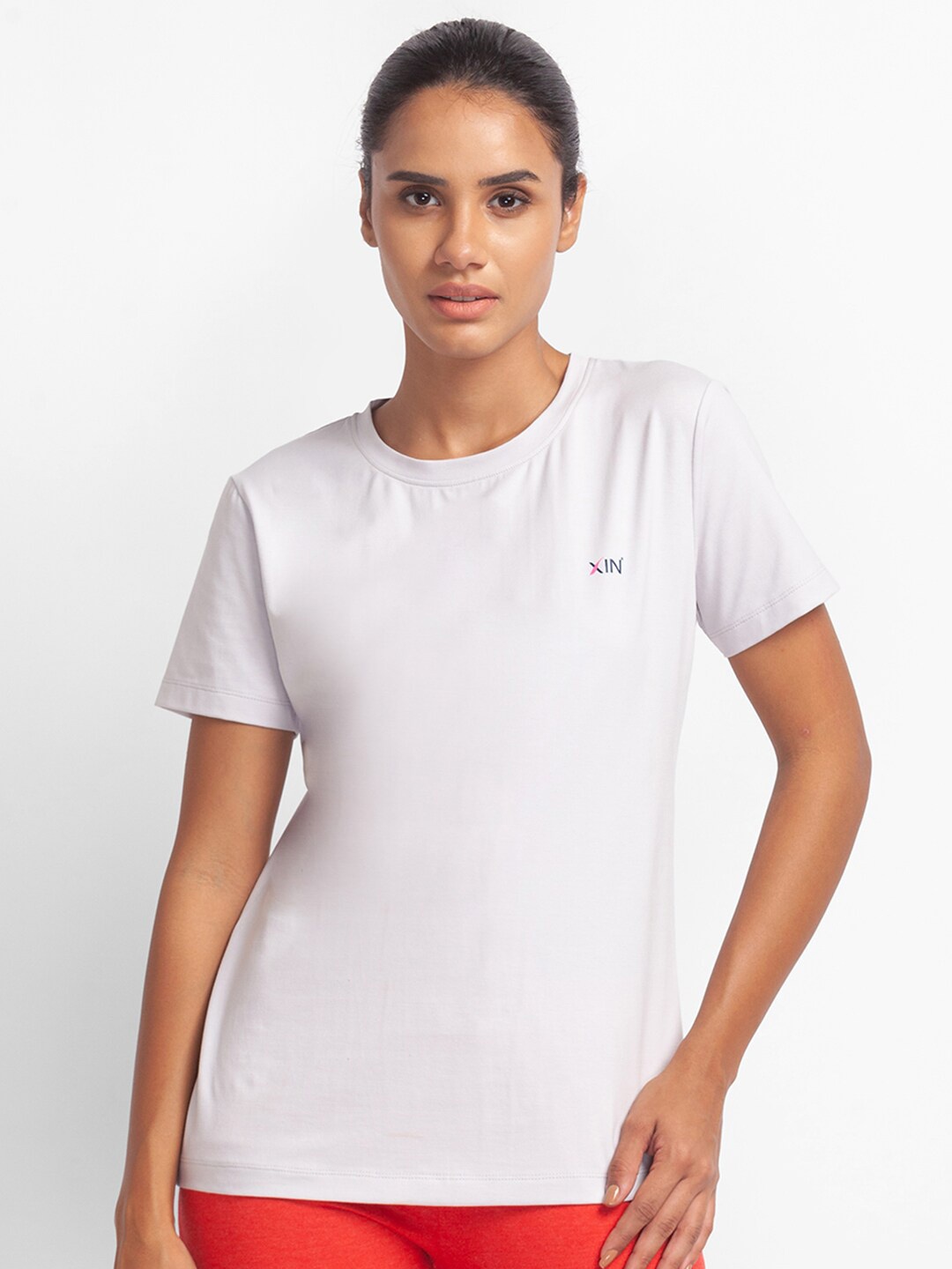 

XIN Women Grey Solid T-shirt