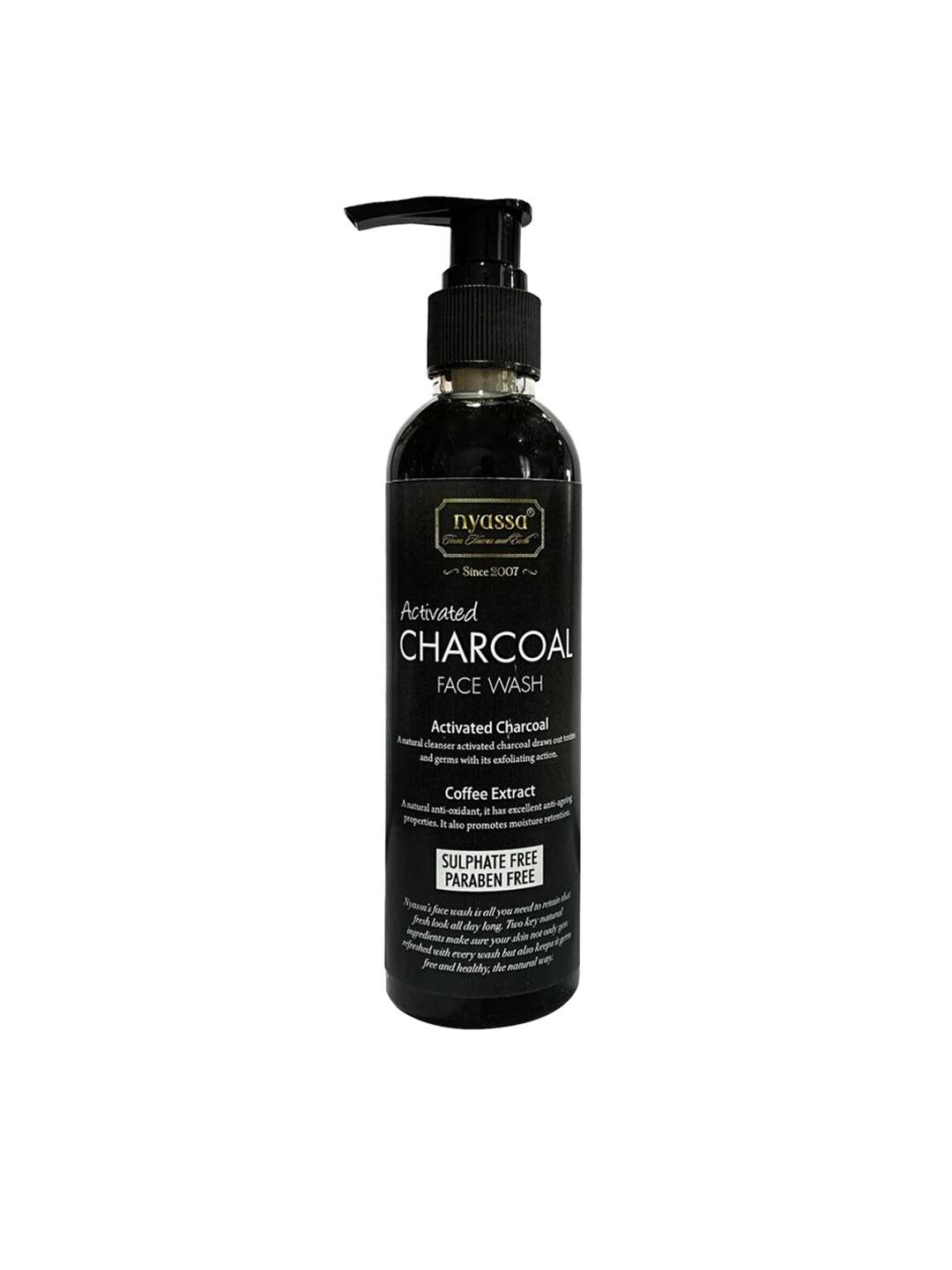 

Nyassa Activated Charcoal Face Wash with Coffee Extract - 200 ml, Black