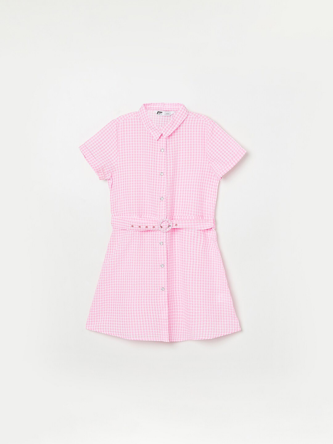

Fame Forever by Lifestyle Pink Checked Shirt Style Pure Cotton Longline Top