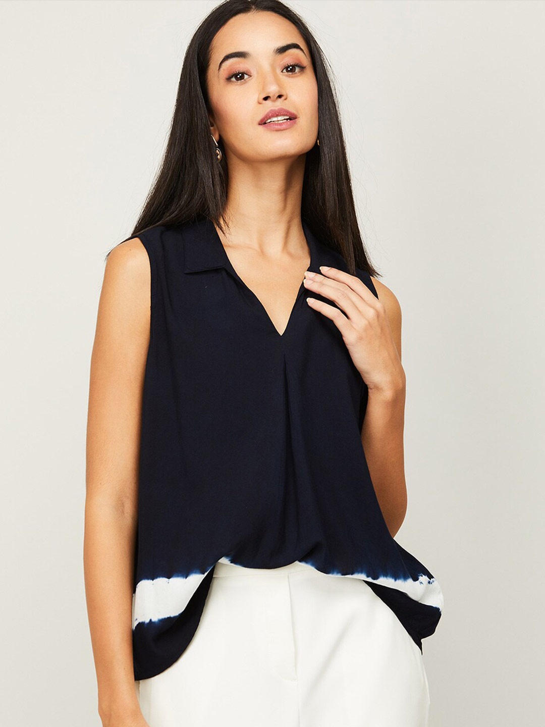 

Bossini Navy Blue A-Line Top