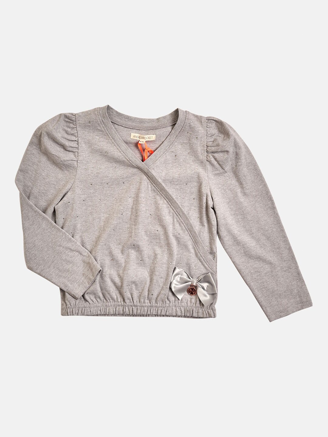 

Angel & Rocket Grey Embellished Wrap Top
