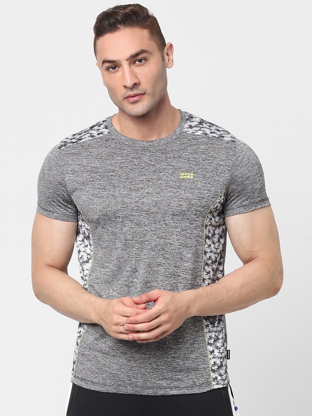 

Jack & Jones Men Grey Printed T-shirt