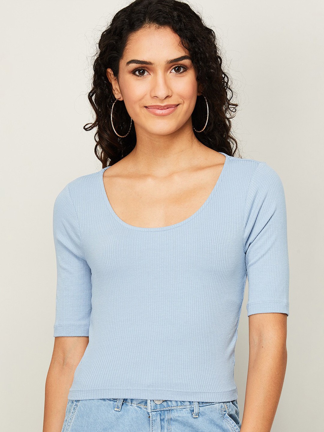 

Ginger by Lifestyle Blue Ribbed Top