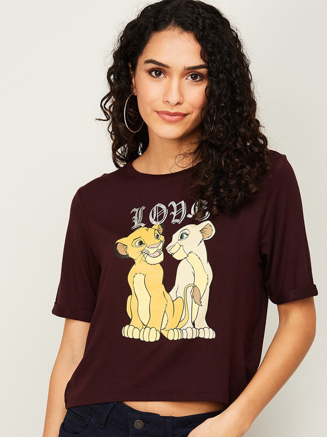 

Ginger by Lifestyle Maroon Print Crop Top