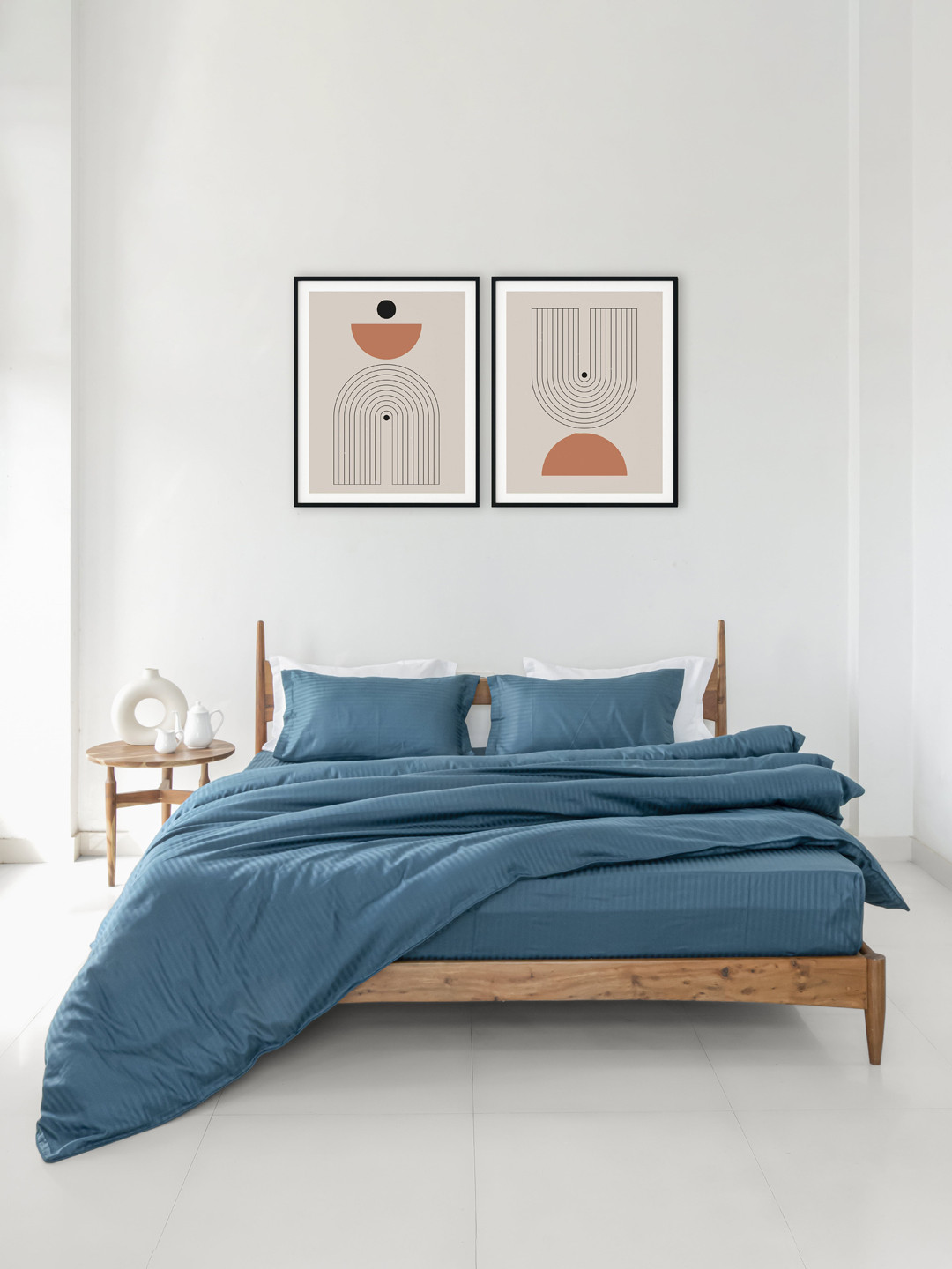 

Clasiko Teal 220TC King size Cotton Duvet Cover with pillow covers