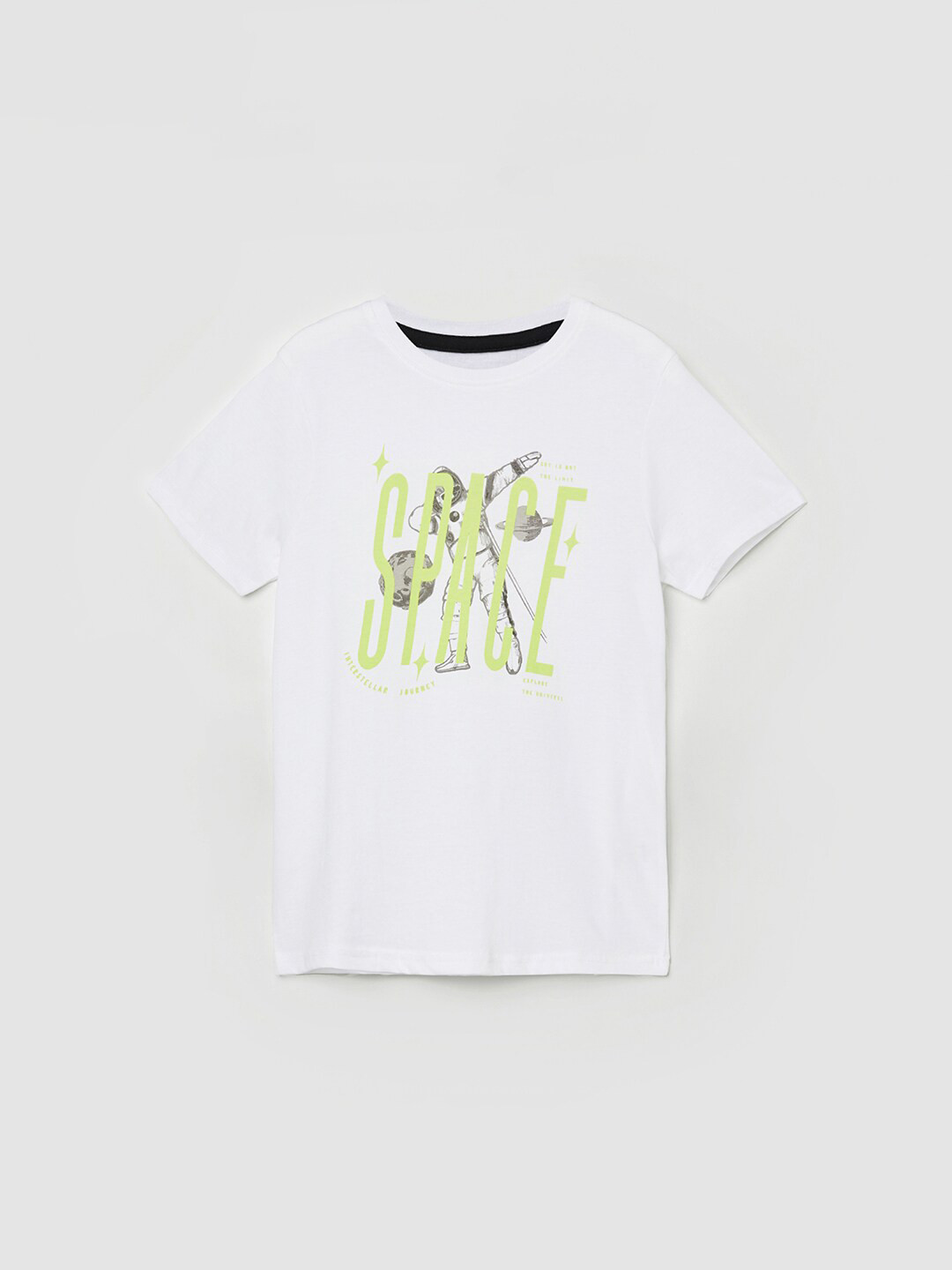 

Fame Forever by Lifestyle Boys White Typography Printed Pure Cotton T-shirt