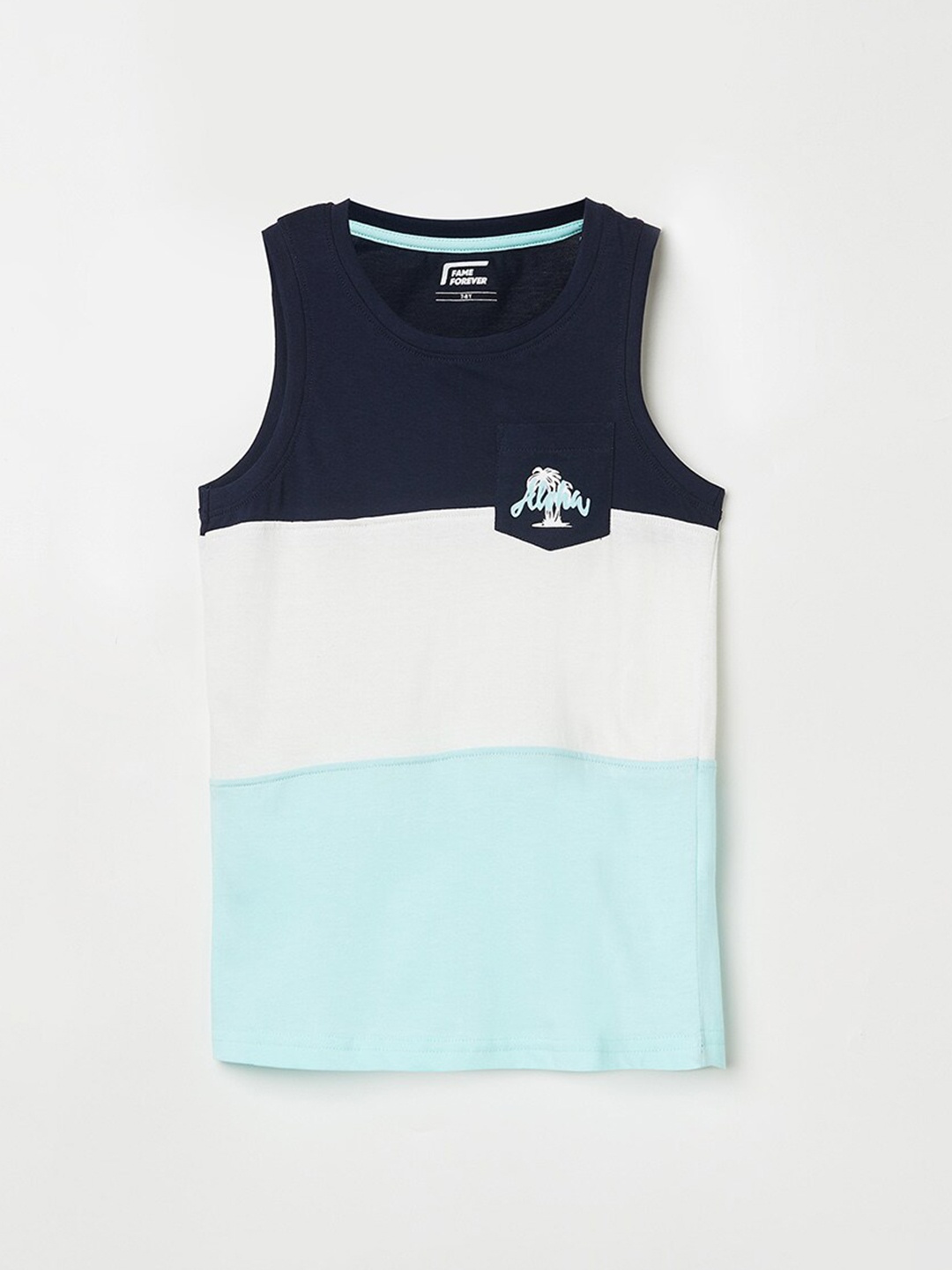 

Fame Forever by Lifestyle Boys Blue Striped Pure Cotton T-shirt