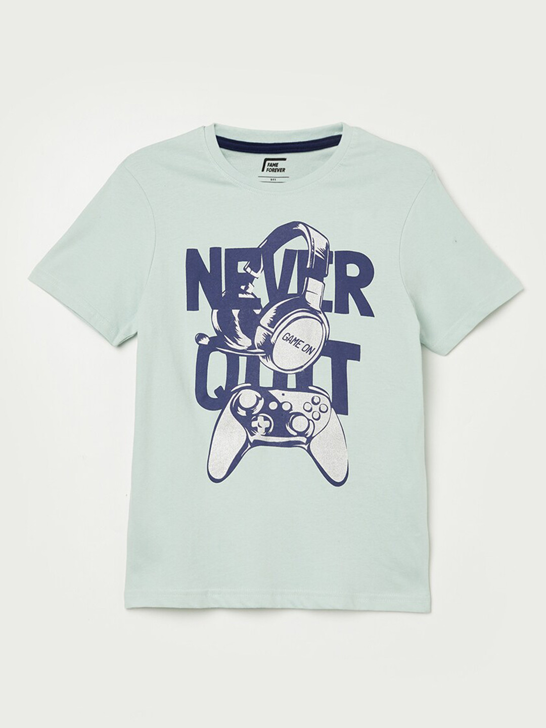 

Fame Forever by Lifestyle Boys Green Printed Pure Cotton T-shirt