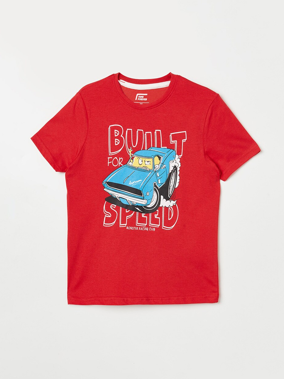 

Fame Forever by Lifestyle Boys Red Printed Pure Cotton T-shirt