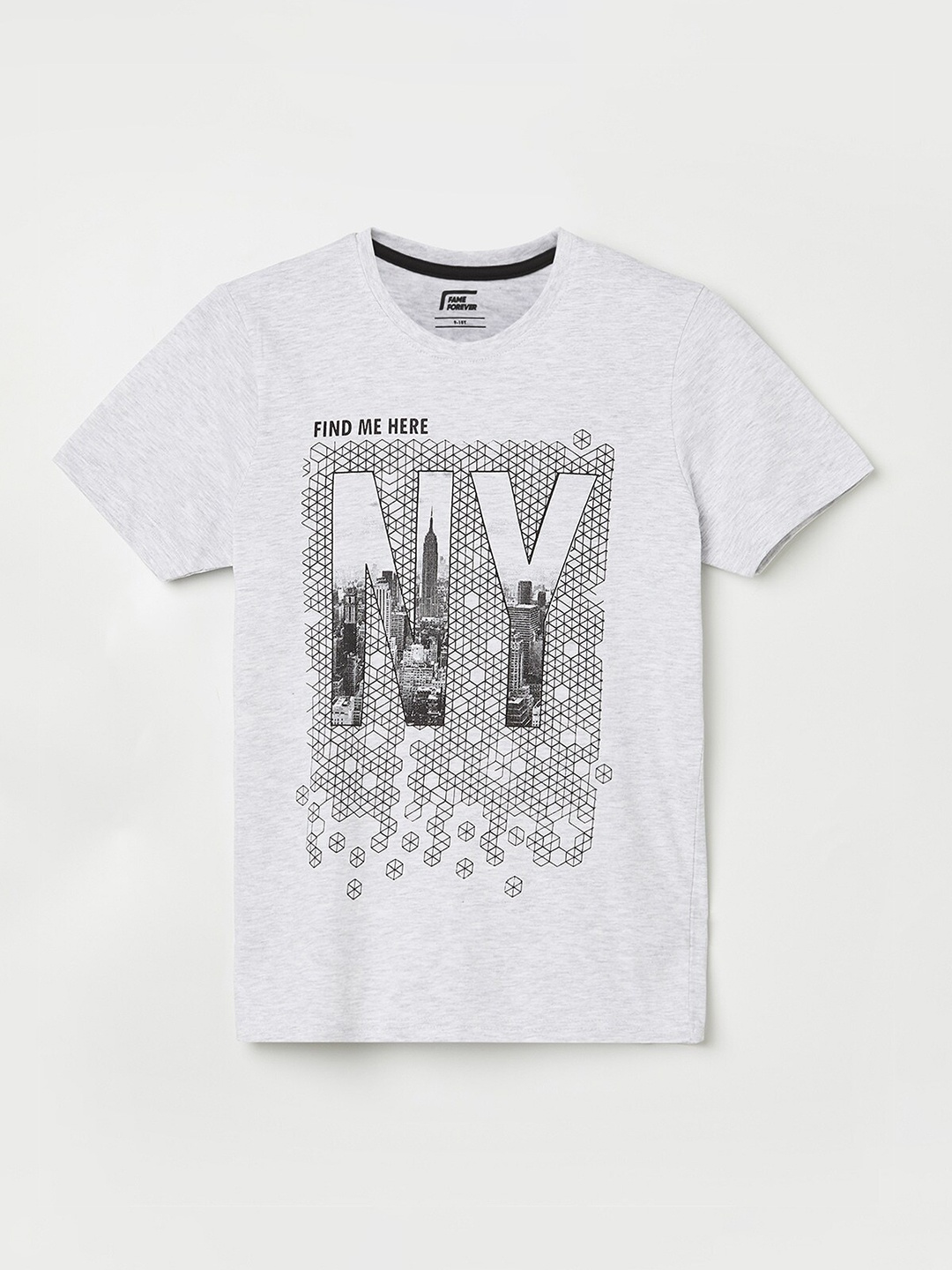 

Fame Forever by Lifestyle Boys Grey Printed Cotton T-shirt