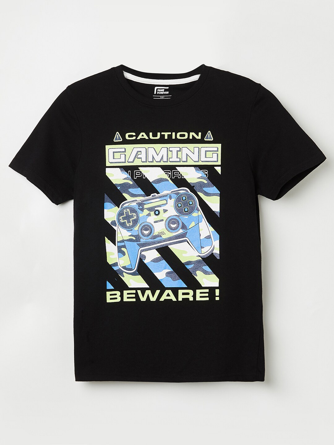 

Fame Forever by Lifestyle Boys Black Printed Pure Cotton T-shirt