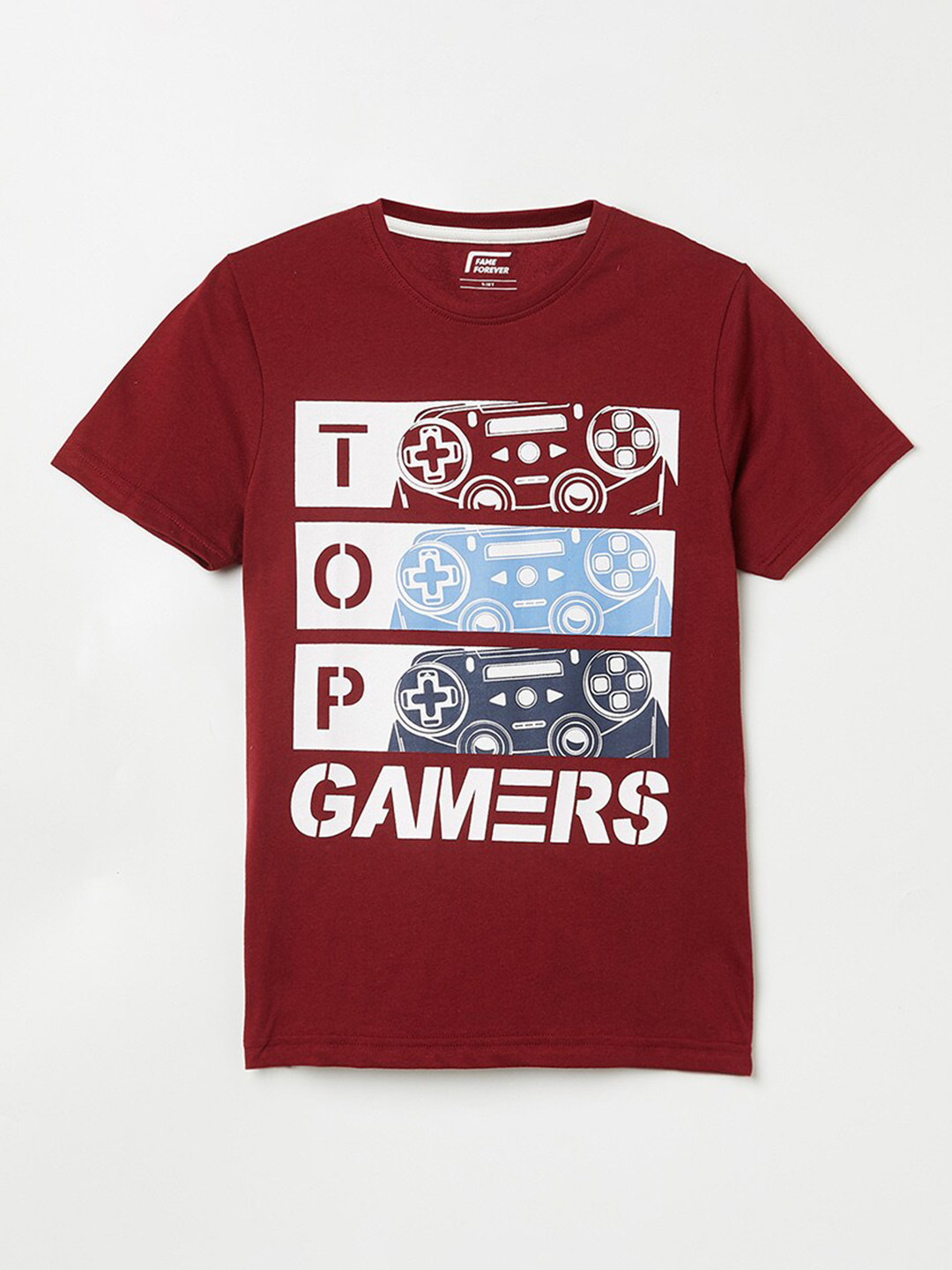 

Fame Forever by Lifestyle Boys Red Printed Pure Cotton T-shirt