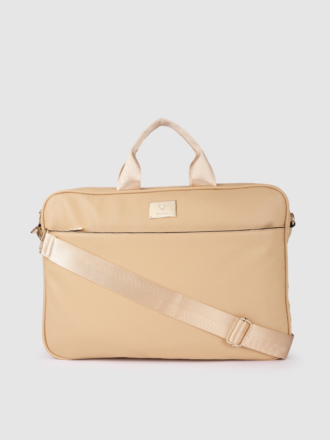 

Allen Solly Women Nude-Coloured Solid Laptop Bag