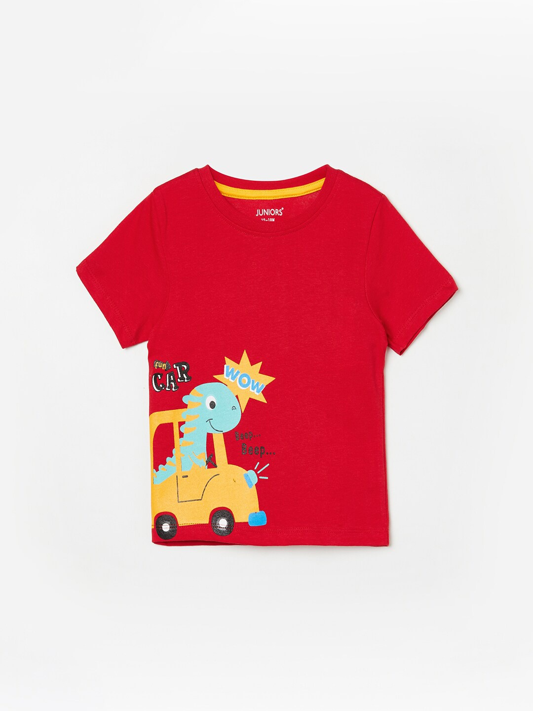 

Juniors by Lifestyle Boys Red Printed Pure Cotton T-shirt