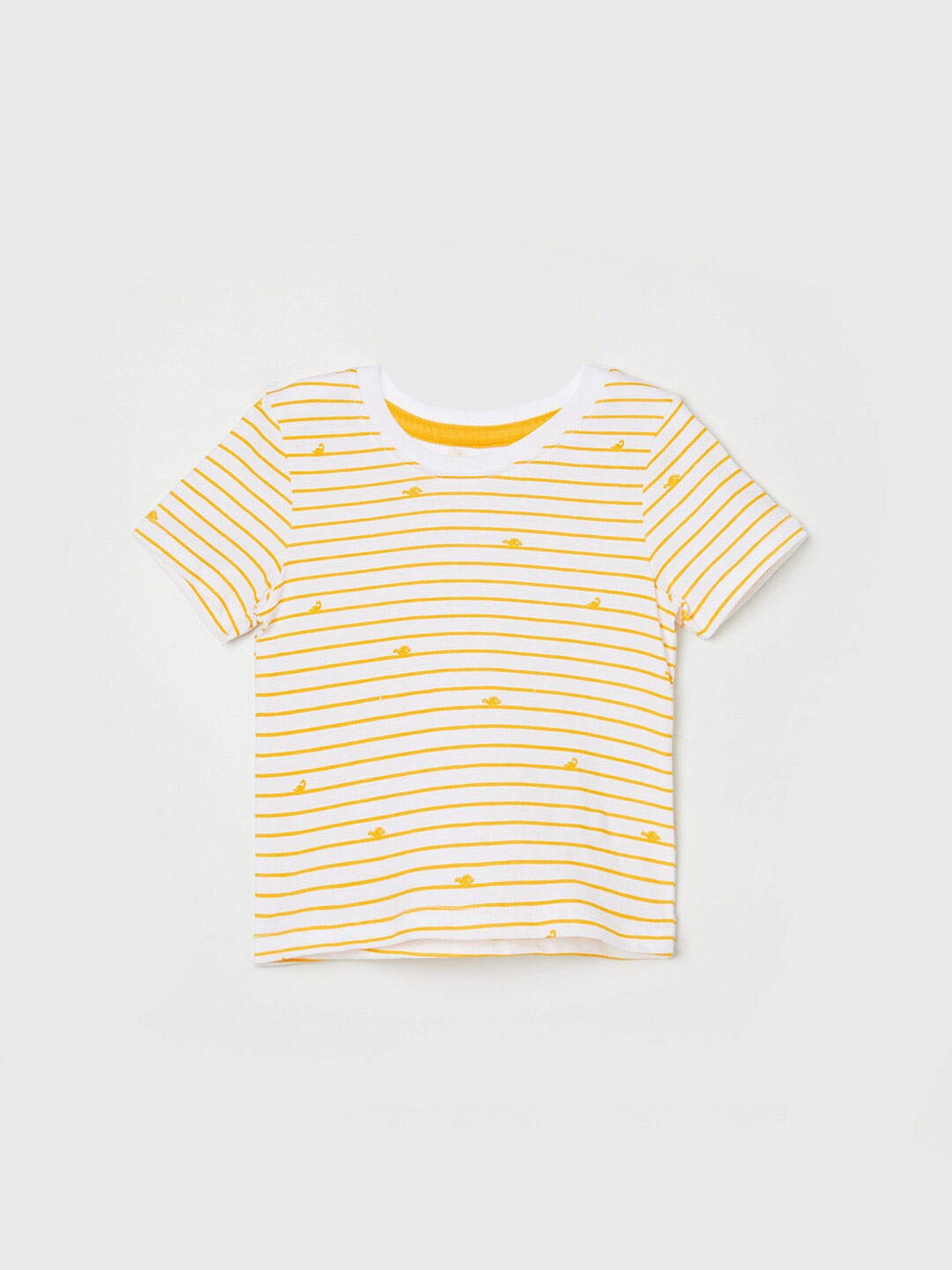 

Juniors by Lifestyle Boys White Striped Pure Cotton T-shirt