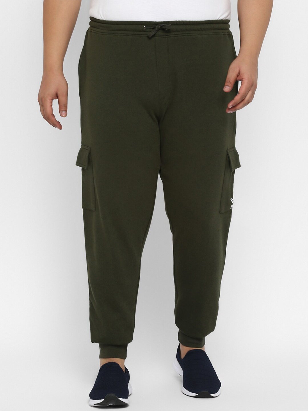 

Yuuki Men Plus Size Olive Solid Cargo Joggers