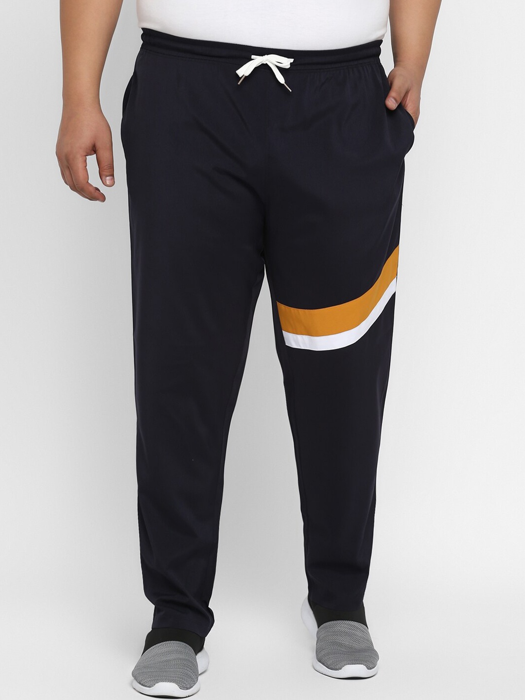 

Yuuki Men Plus Size Navy Blue Solid Track Pants