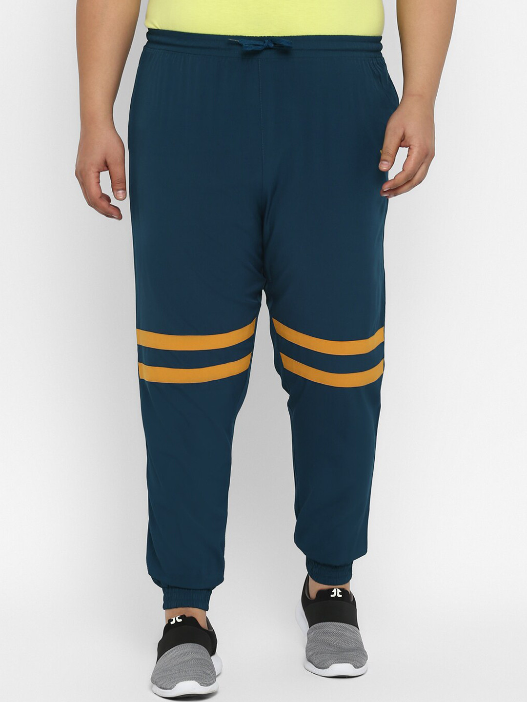 

Yuuki Men Plus Size Teal-Blue Solid Relaxed-Fit Joggers