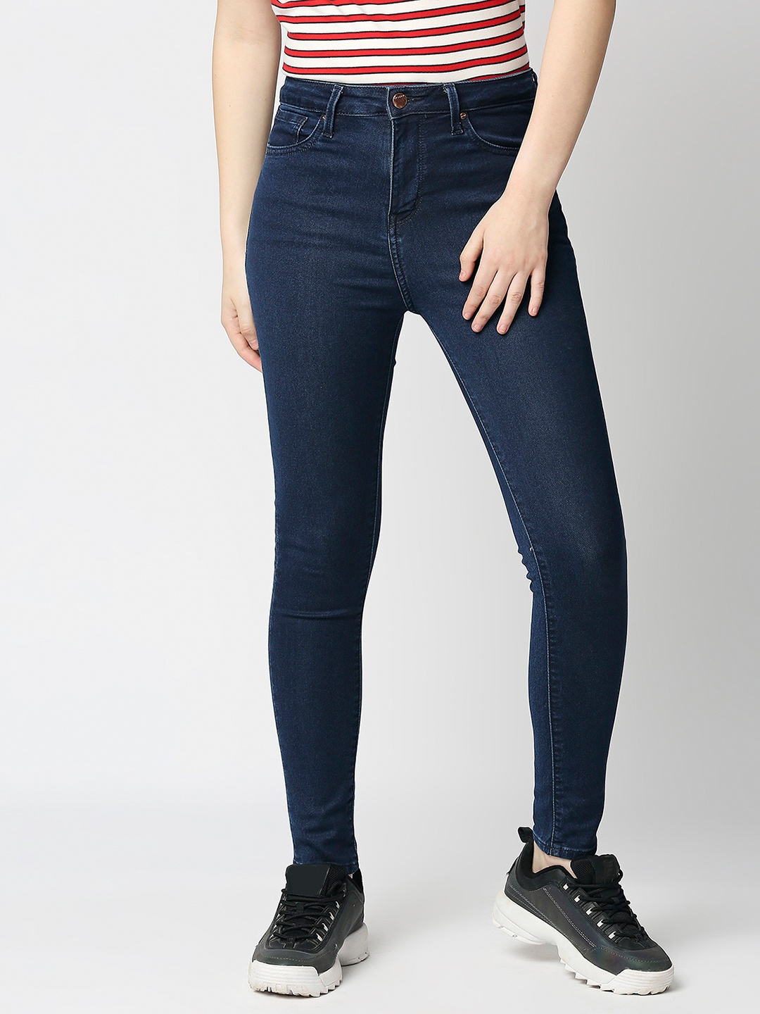 

SPYKAR Women Blue Super Skinny Fit High-Rise Jeans
