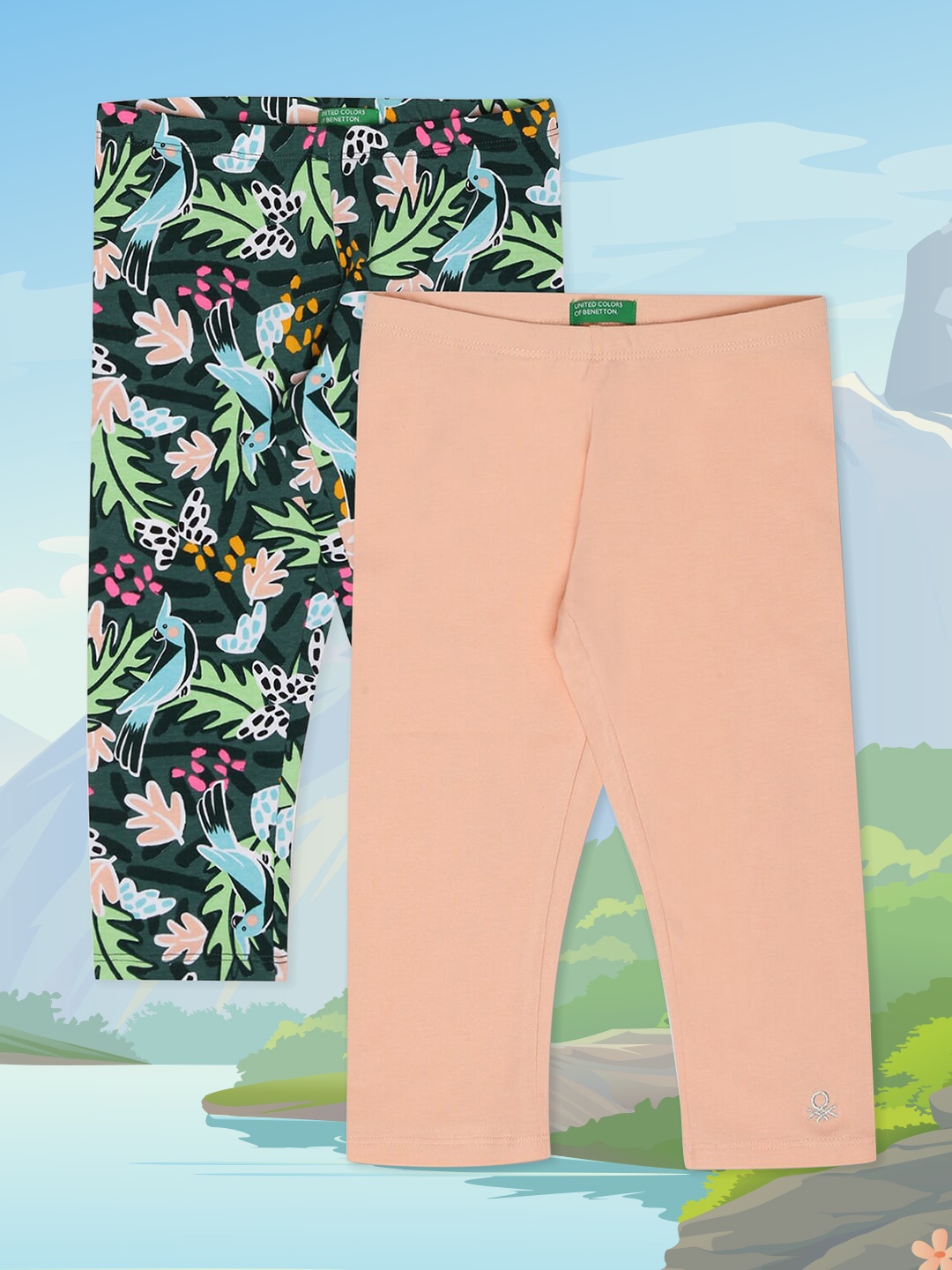 

United Colors of Benetton Girls Multi Capris, Peach