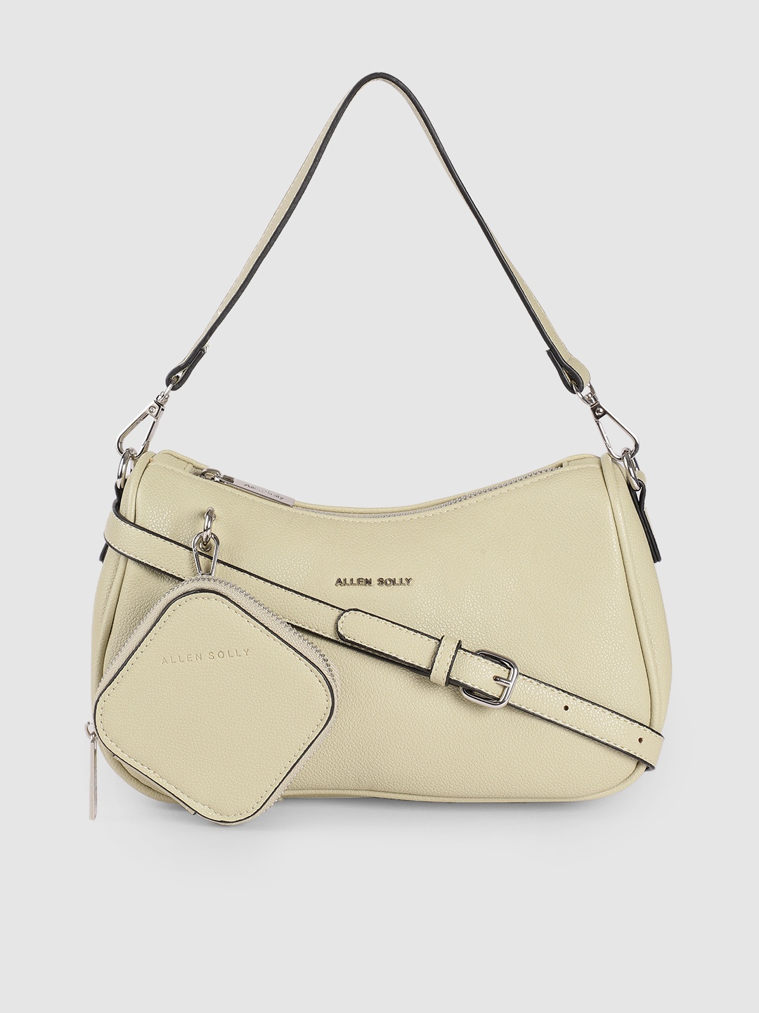 

Allen Solly Green PU Structured Hobo Bag