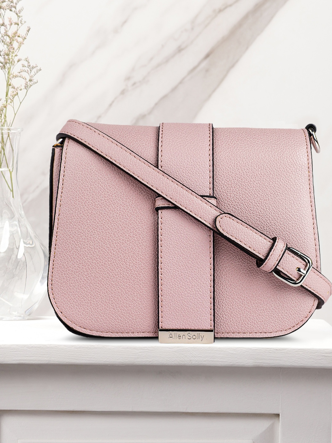 

Allen Solly Lavender PU Structured Sling Bag