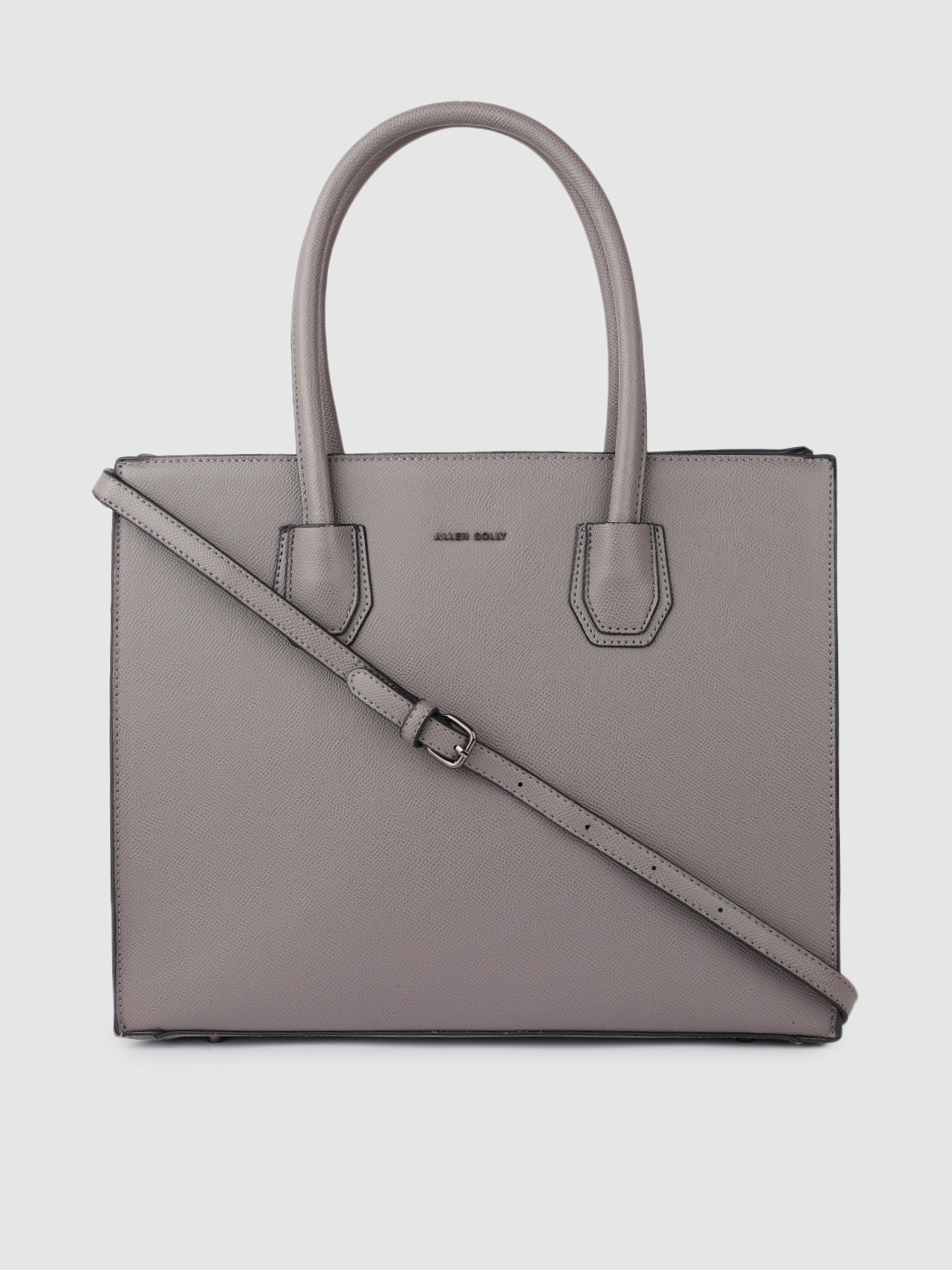 

Allen Solly Grey Solid Structured Shoulder Bag