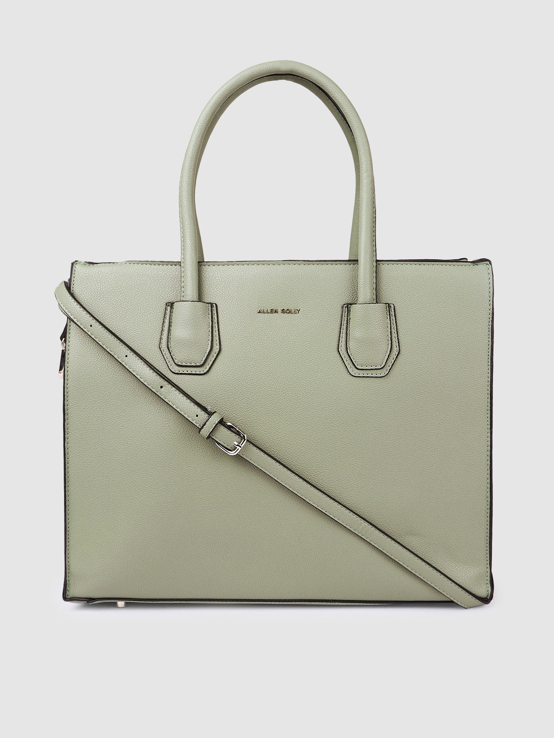 

Allen Solly Mint Green Solid PU Regular Structured Shoulder Bag