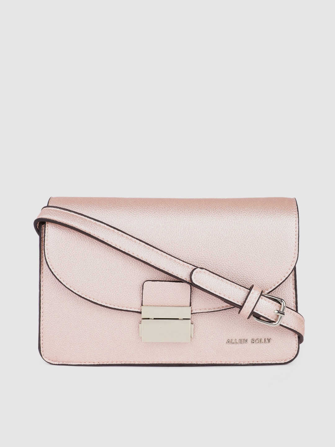 

Allen Solly Metallic Pink-Toned PU Structured Sling Bag