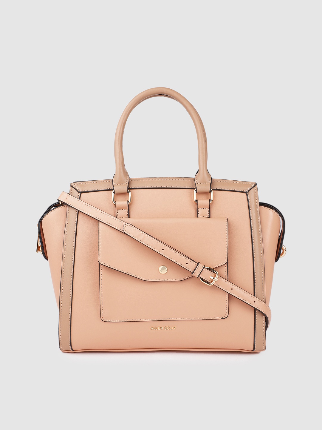 

Allen Solly Beige PU Structured Handheld Bag