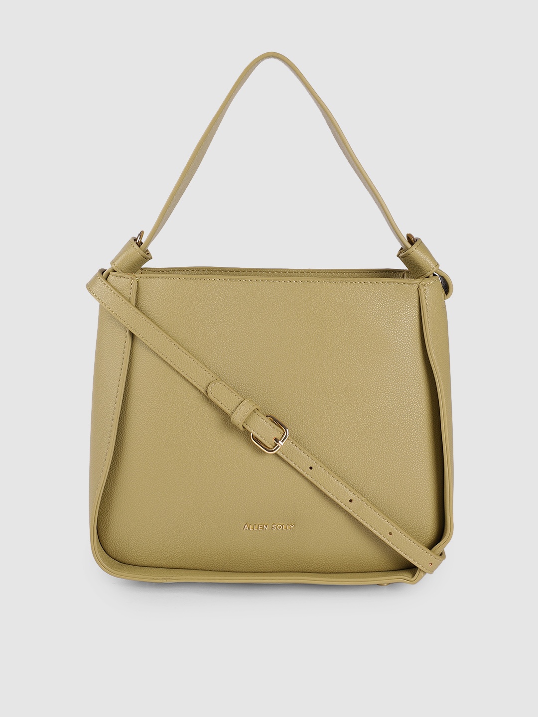 

Allen Solly Olive Green PU Structured Handheld Bag