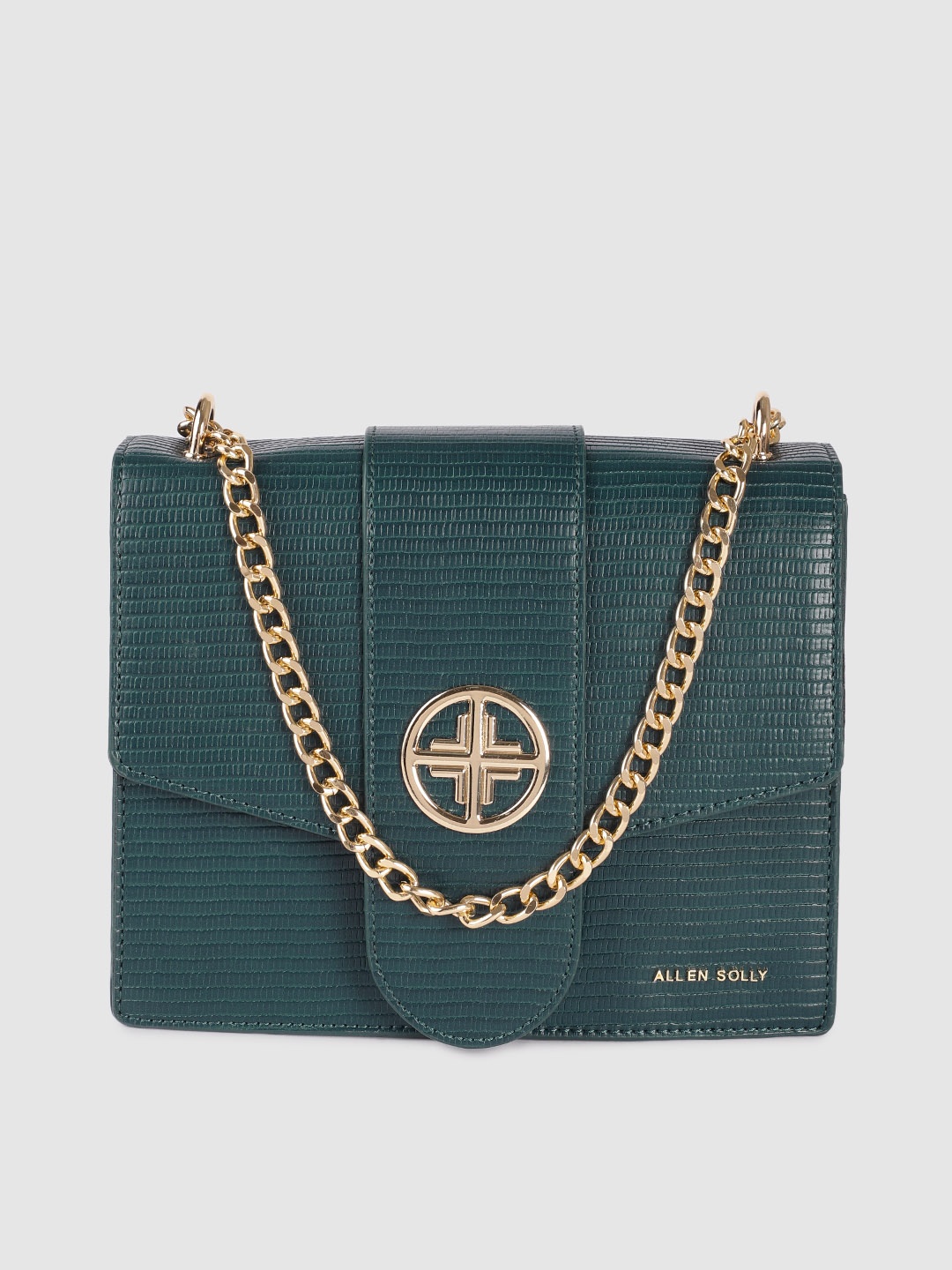 

Allen Solly Teal Textured PU Structured Sling Bag