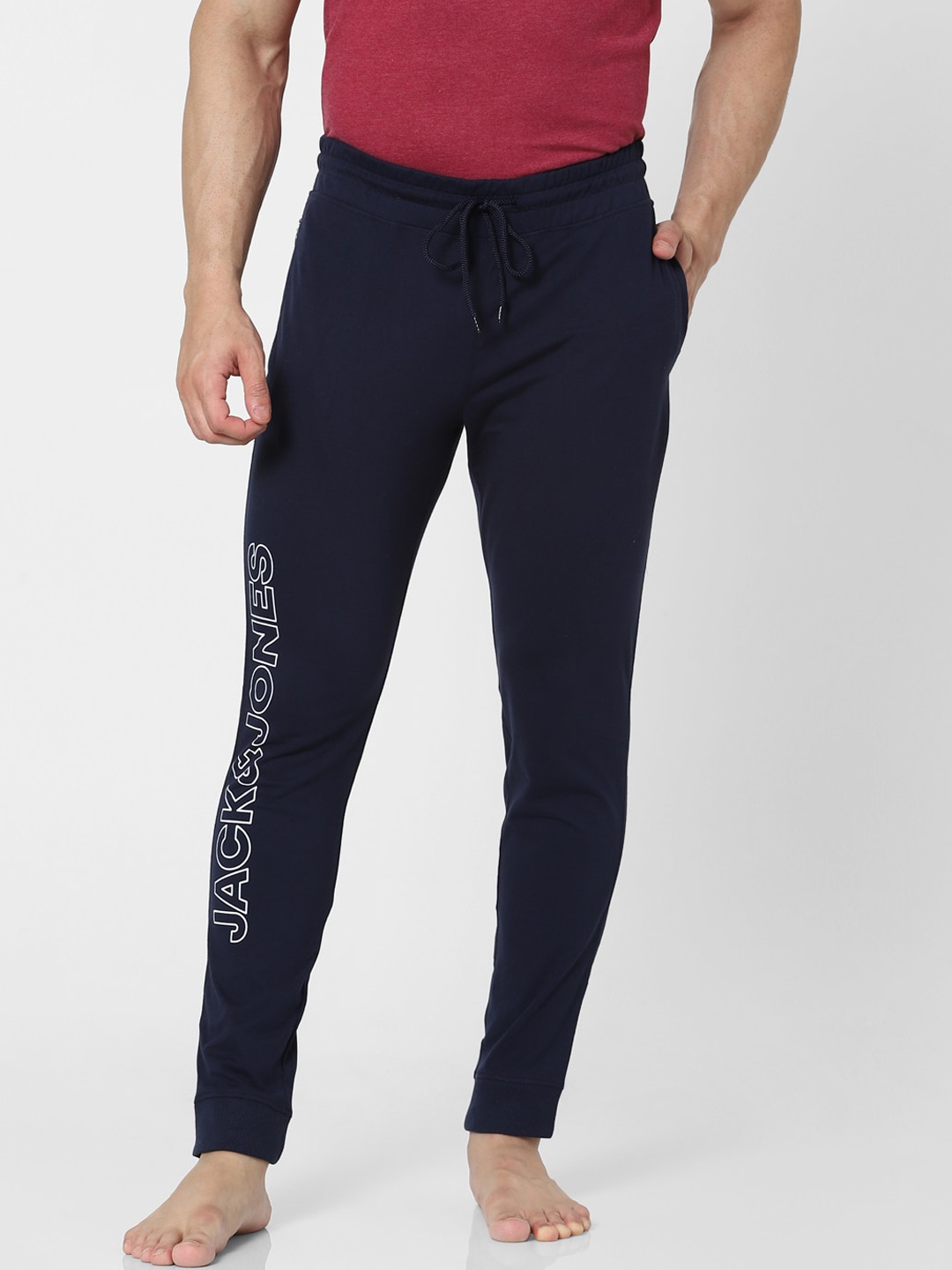 

Jack & Jones Men Blue Solid Track Pants