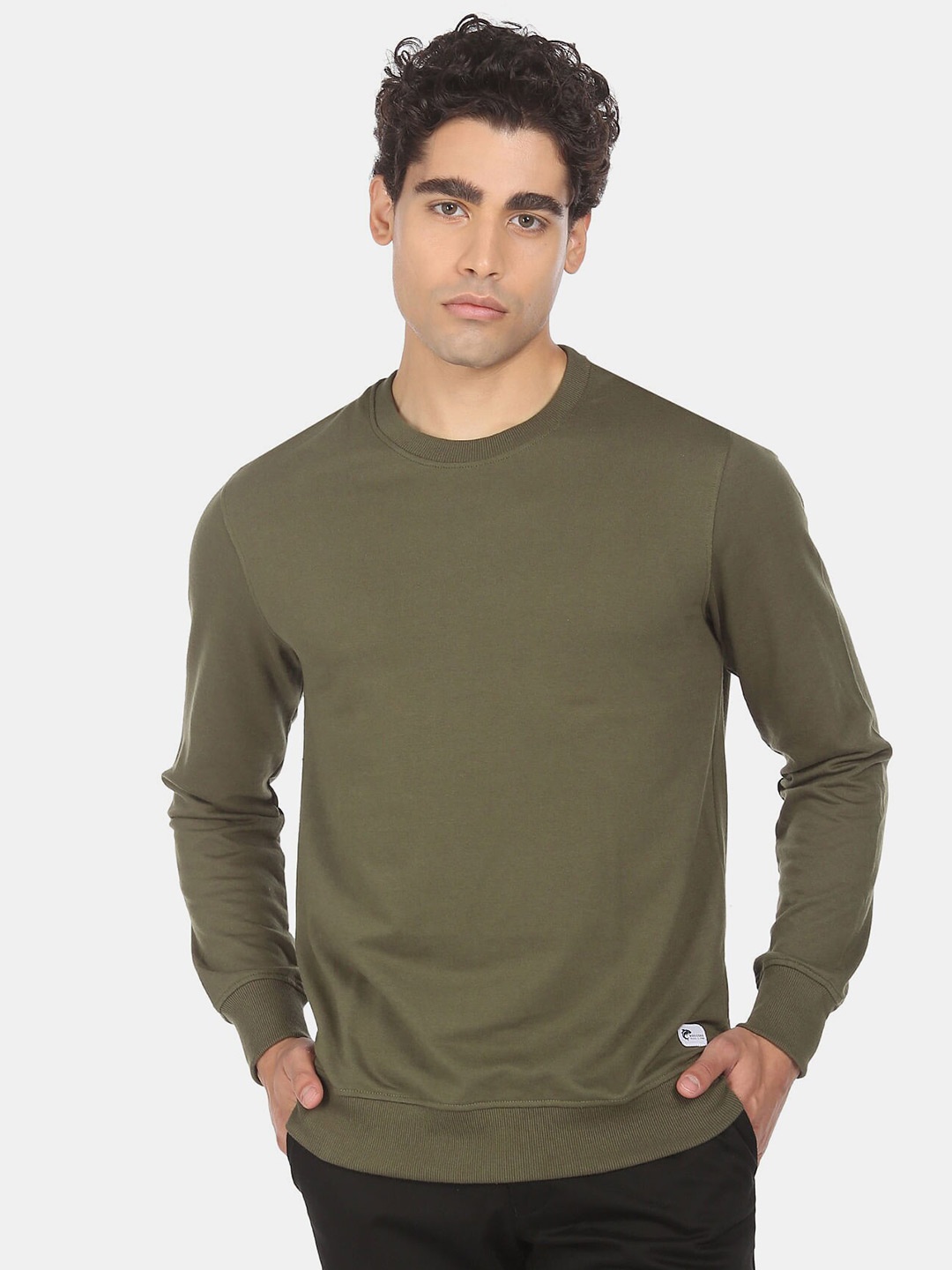 

Ruggers Men Olive Green Sweatshirt