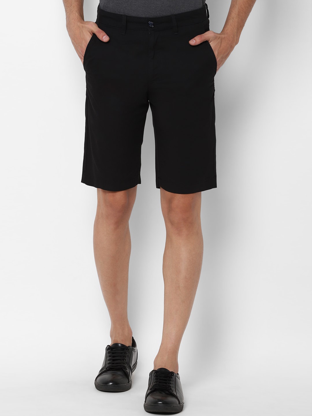 

Allen Solly Men Black Slim Fit Pure Cotton Shorts
