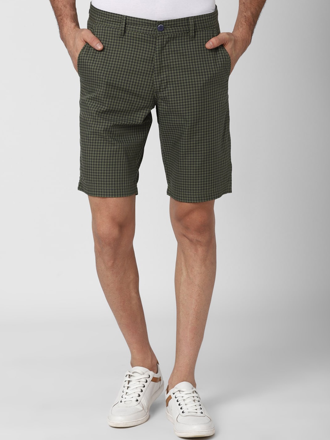 Van Heusen Sport Men Olive Green Printed Shorts